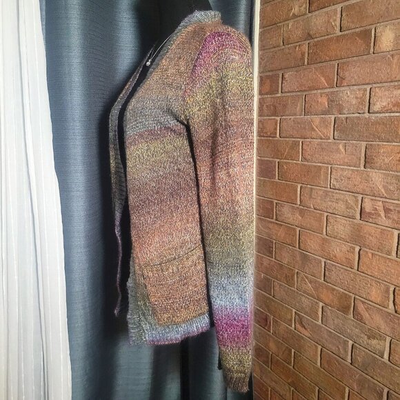 American Rag Cie Ultra Soft Multicolored Open-Front Long Sleeve Cardigan - Sz S - Picture 4 of 11